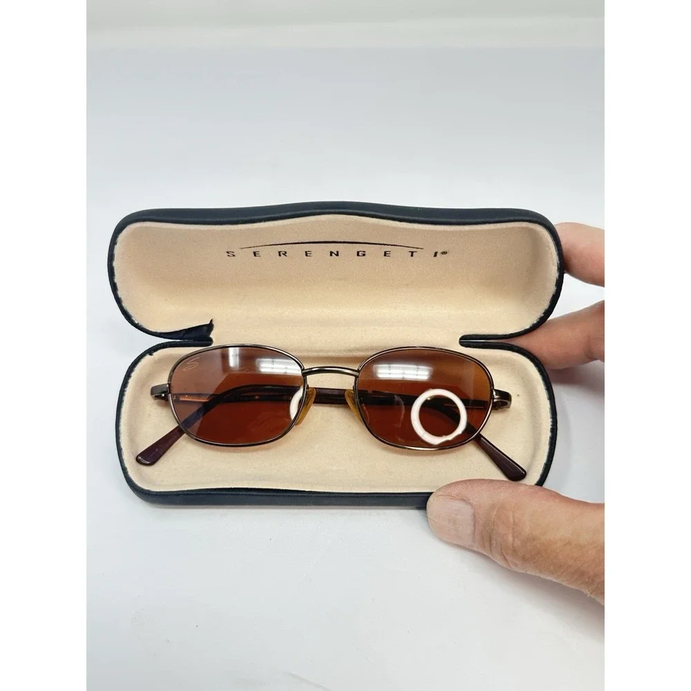 Vintage Serengeti Tradewind 6469 Sunglasses Shiny Henna Brown Drivers Glass Case